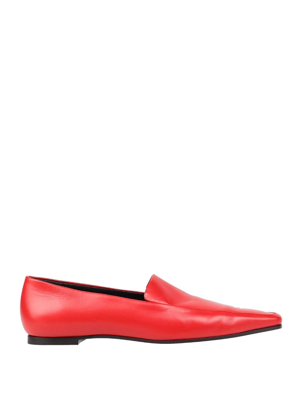 The Row Red Leather Pointed-Toe Loafers